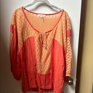 Ciel L Coral Lace Women's Top